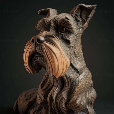 3D model Zwergschnauzer dog (STL)